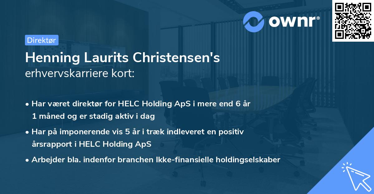 Henning Laurits Christensen's erhvervskarriere kort