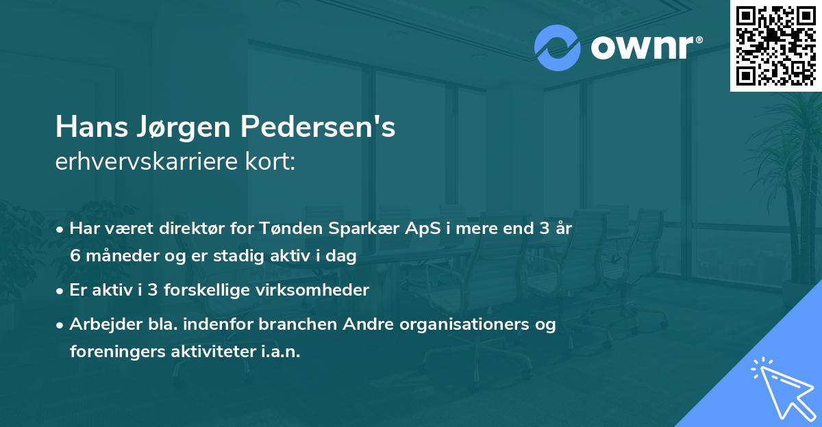 Hans Jørgen Pedersen's erhvervskarriere kort