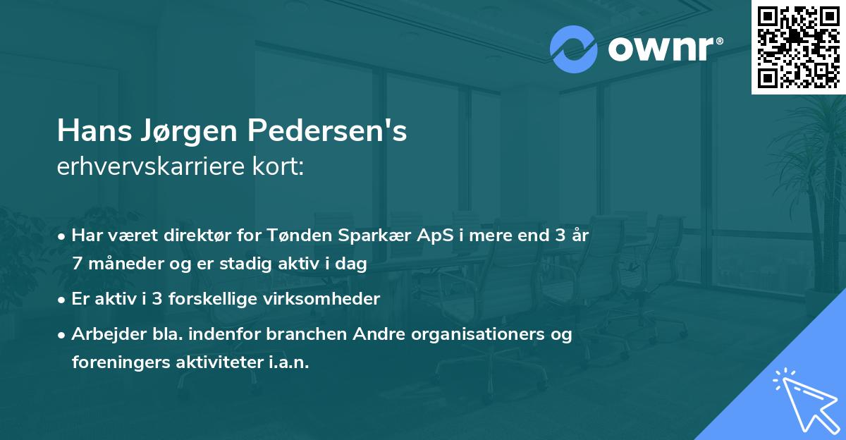 Hans Jørgen Pedersen's erhvervskarriere kort