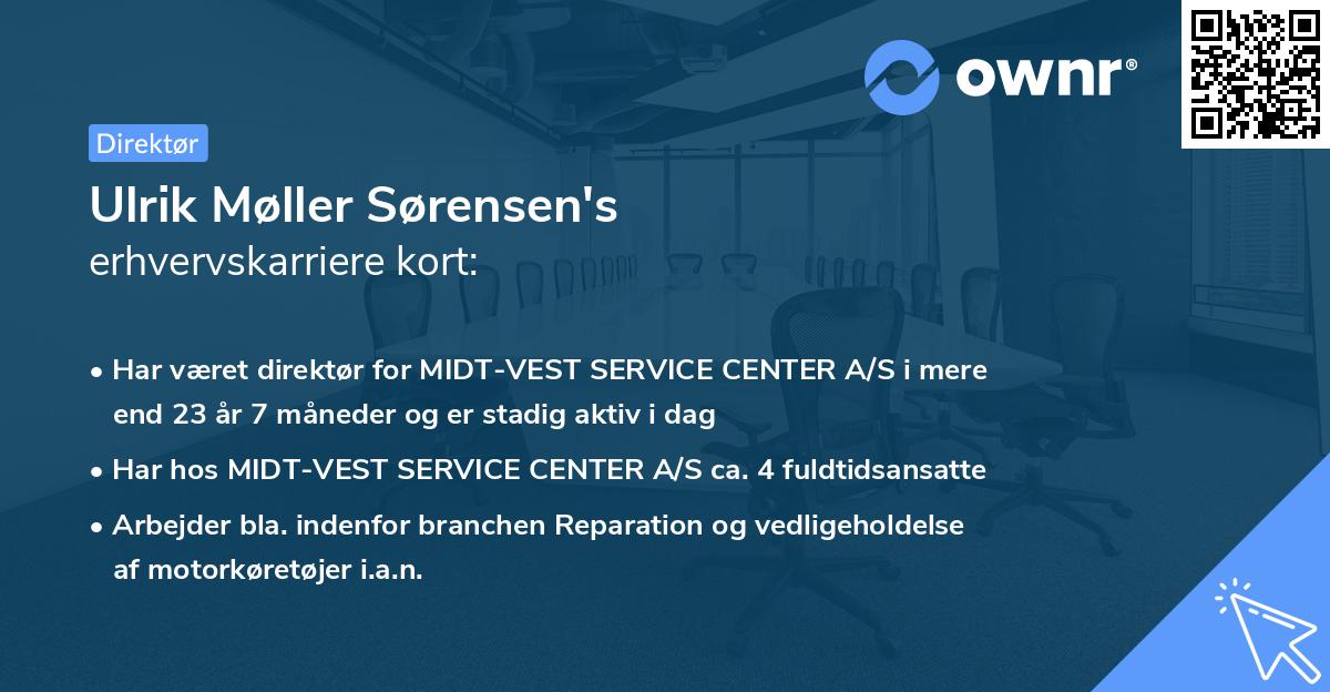 Ulrik Møller Sørensen's erhvervskarriere kort
