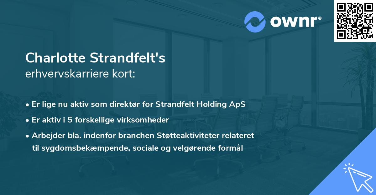 Charlotte Strandfelt's erhvervskarriere kort