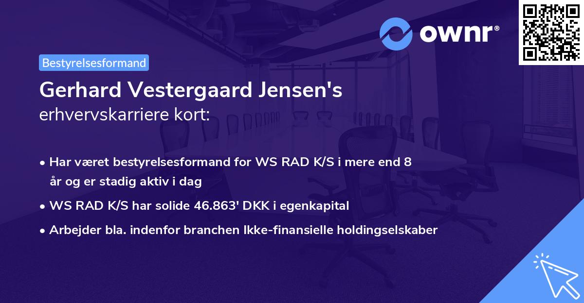 Gerhard Vestergaard Jensen's erhvervskarriere kort
