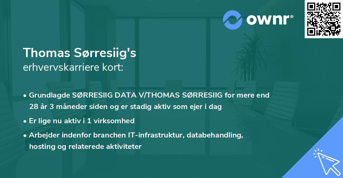 Thomas Sørresiig's erhvervskarriere kort