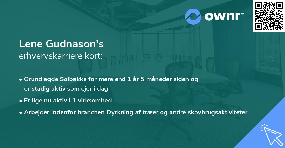 Lene Gudnason's erhvervskarriere kort