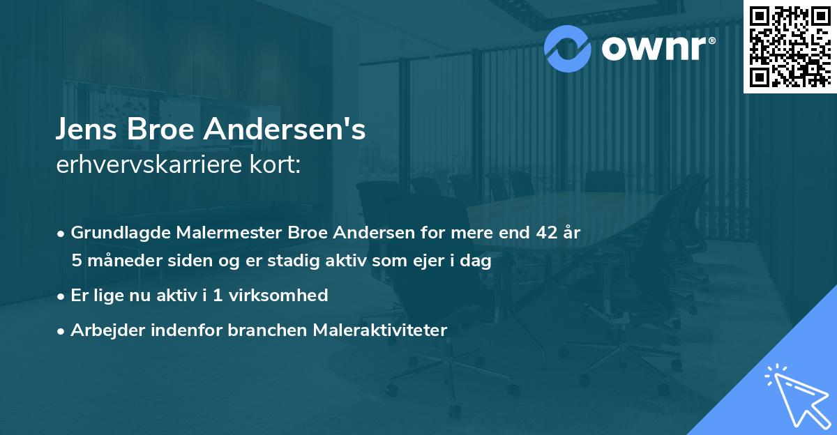 Jens Broe Andersen's erhvervskarriere kort