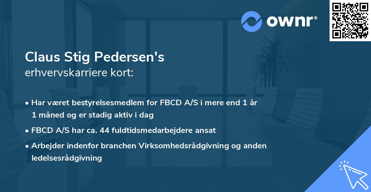 Claus Stig Pedersen's erhvervskarriere kort