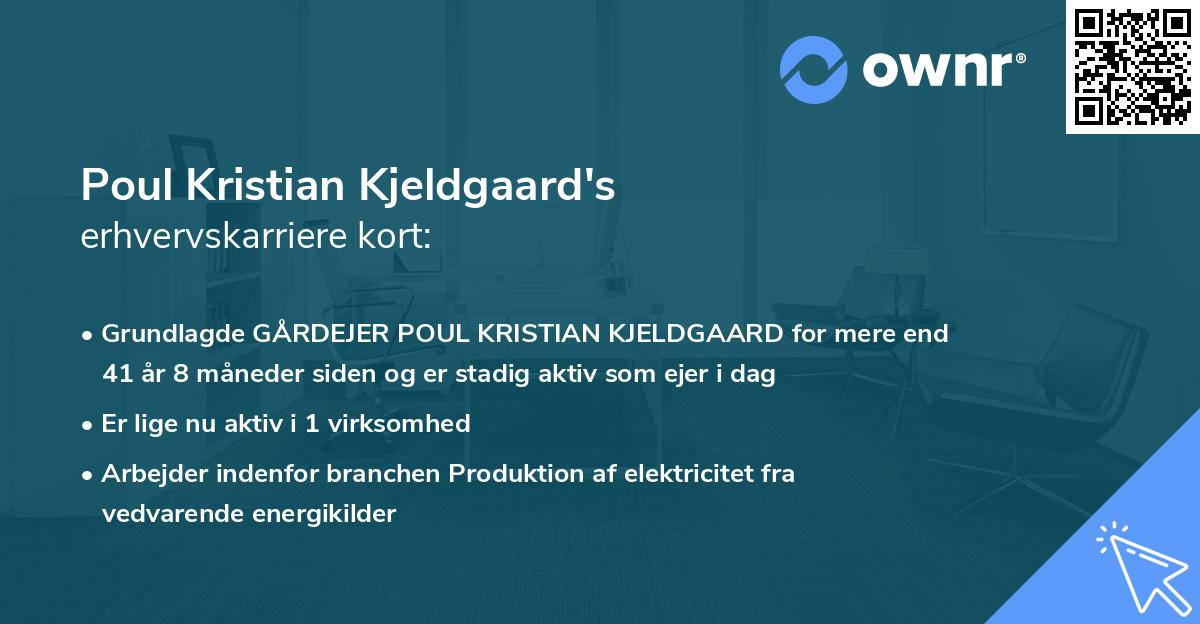 Poul Kristian Kjeldgaard's erhvervskarriere kort