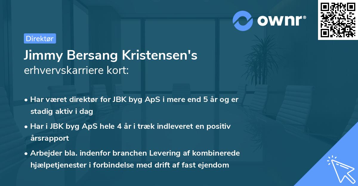 Jimmy Bersang Kristensen's erhvervskarriere kort