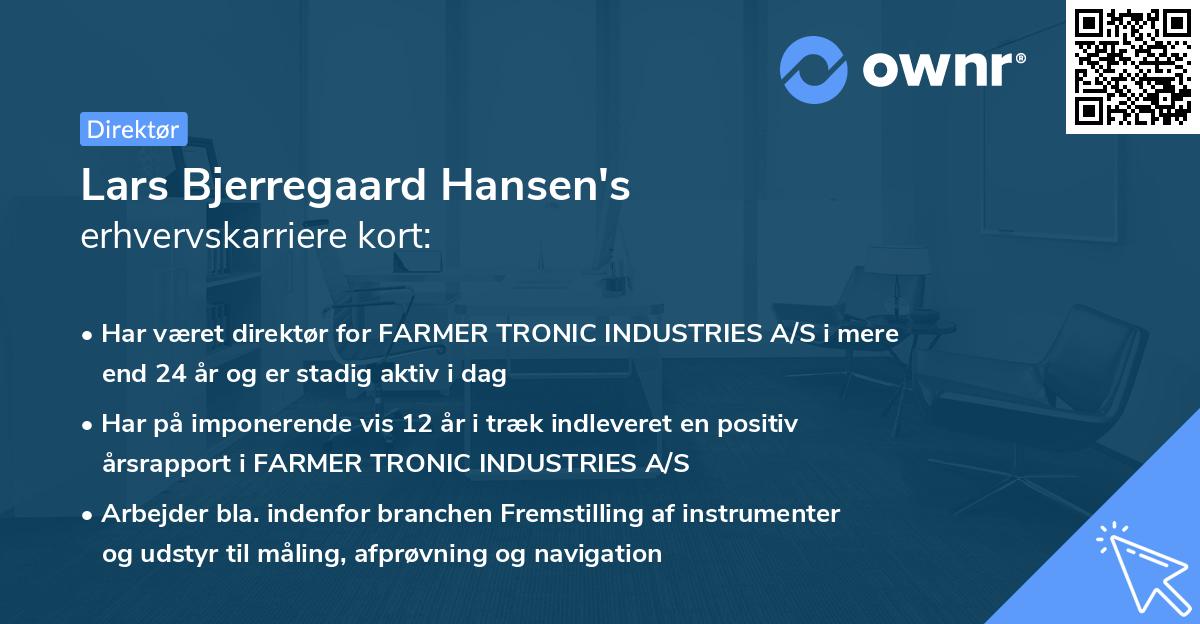 Lars Bjerregaard Hansen's erhvervskarriere kort