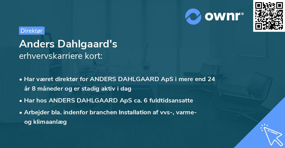 Anders Dahlgaard's erhvervskarriere kort