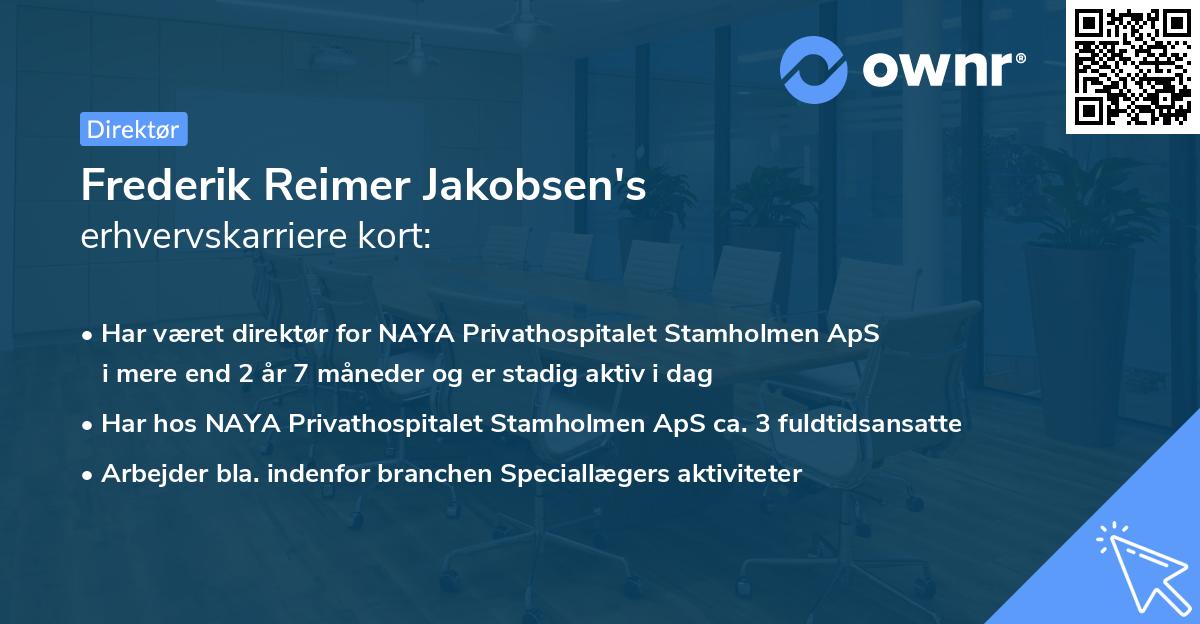 Frederik Reimer Jakobsen's erhvervskarriere kort