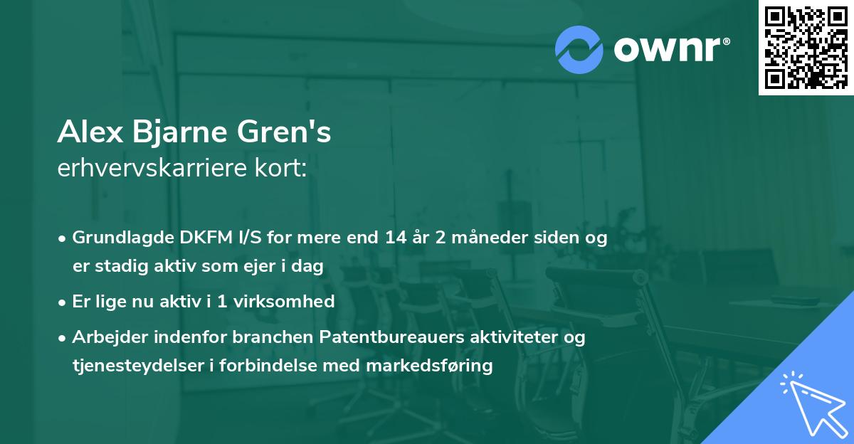 Alex Bjarne Gren's erhvervskarriere kort