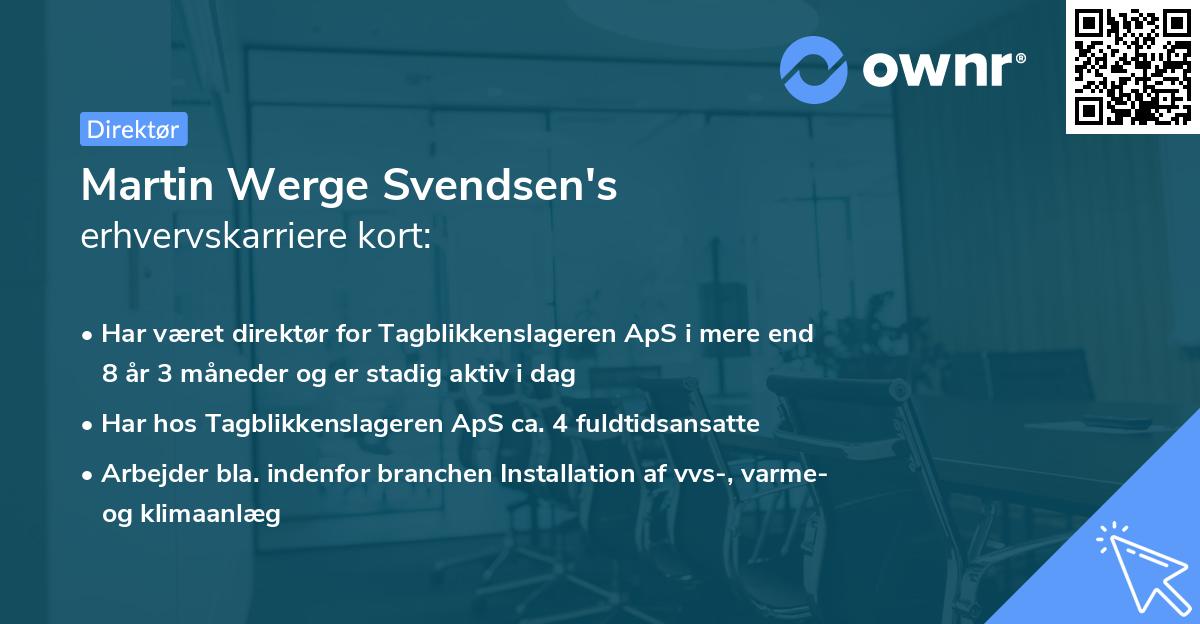 Martin Werge Svendsen's erhvervskarriere kort