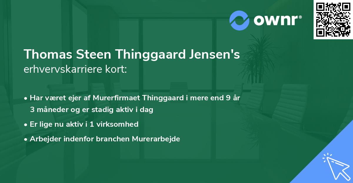 Thomas Steen Thinggaard Jensen's erhvervskarriere kort