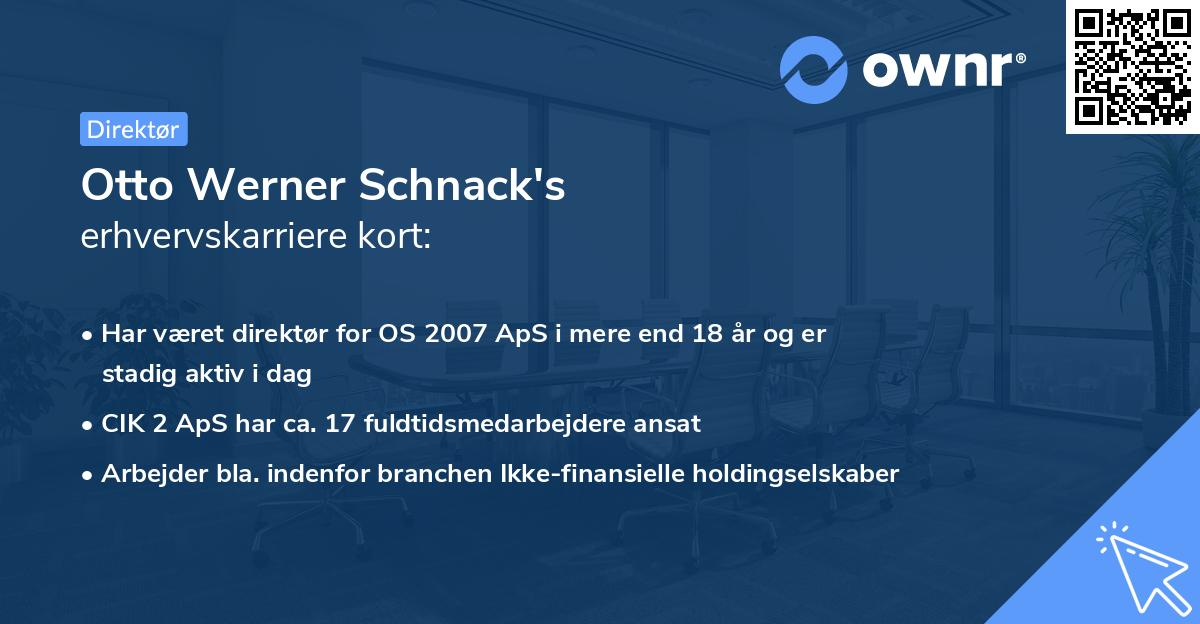 Otto Werner Schnack's erhvervskarriere kort