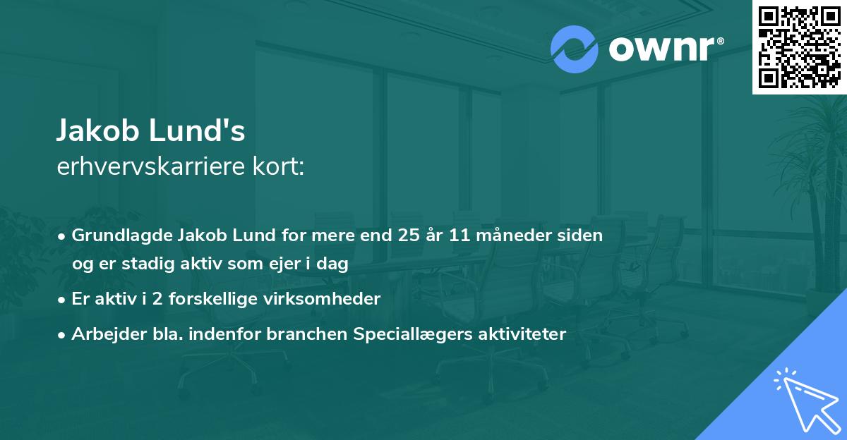 Jakob Lund's erhvervskarriere kort