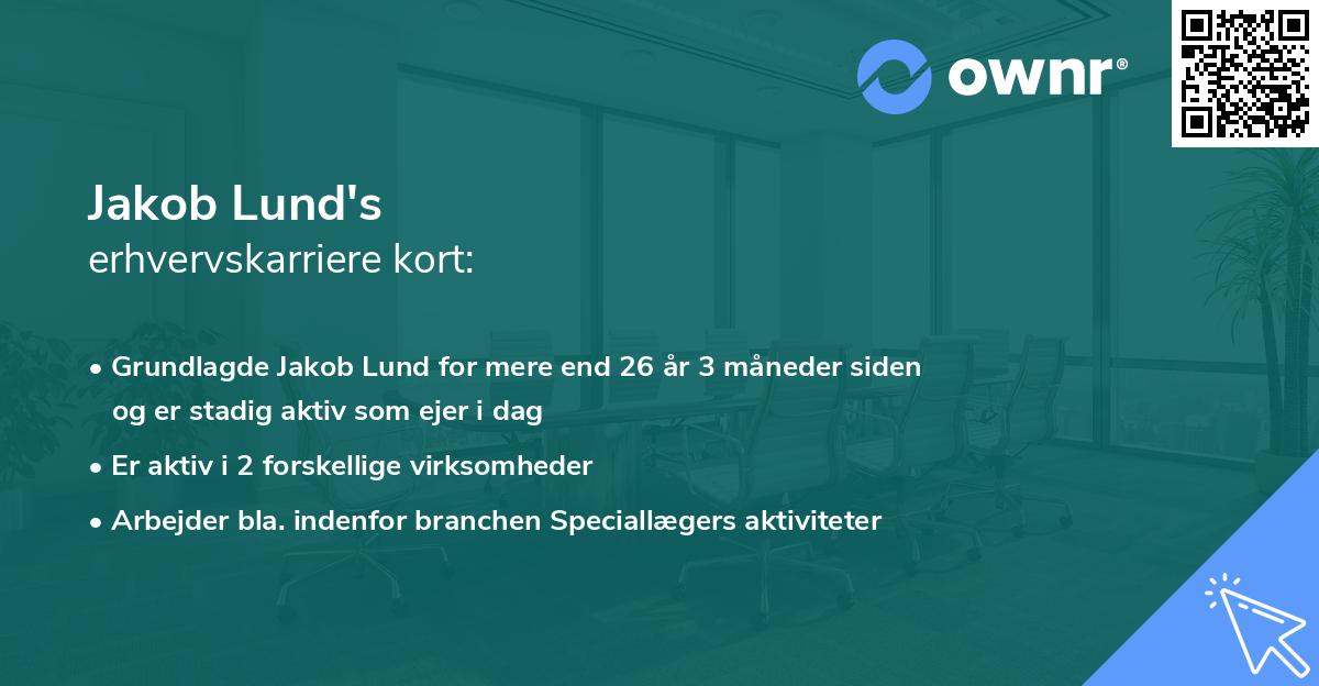 Jakob Lund's erhvervskarriere kort