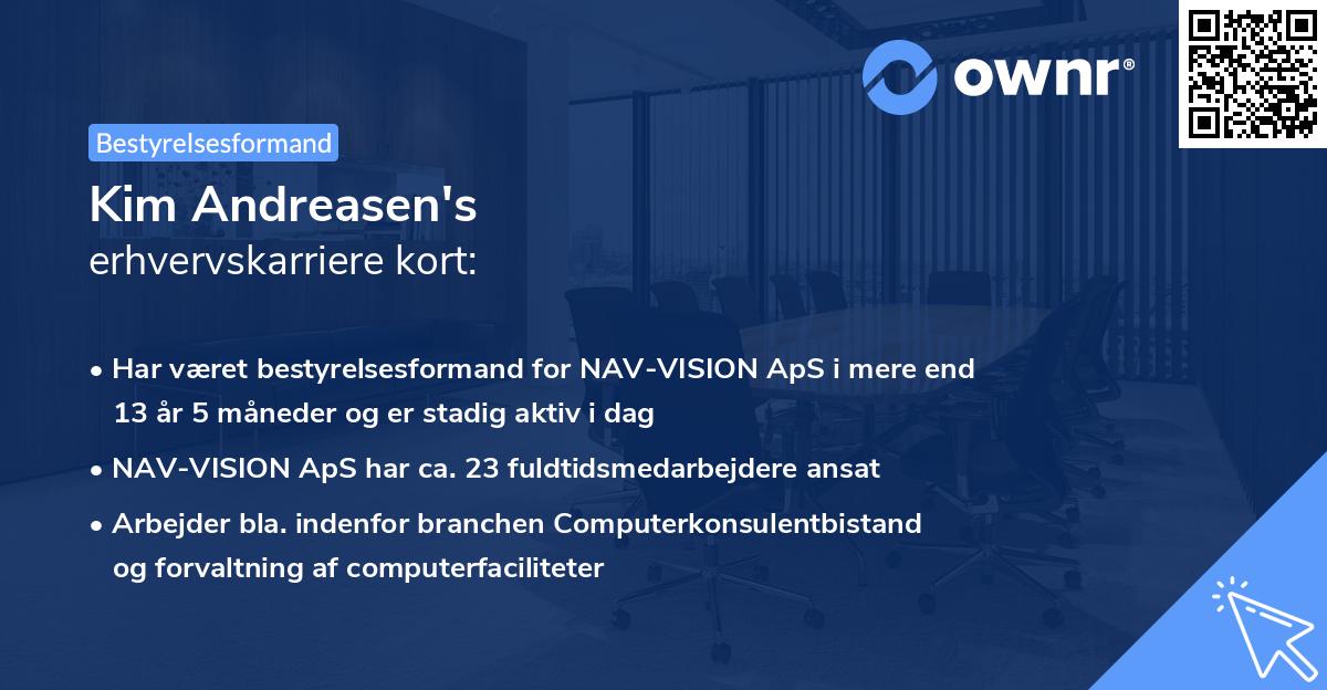 Kim Andreasen's erhvervskarriere kort