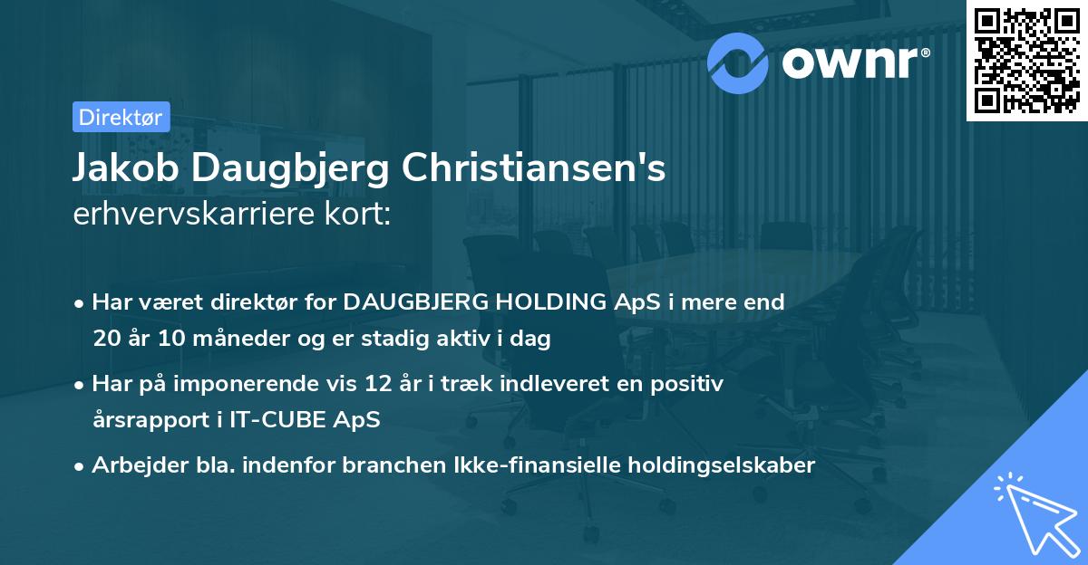 Jakob Daugbjerg Christiansen's erhvervskarriere kort