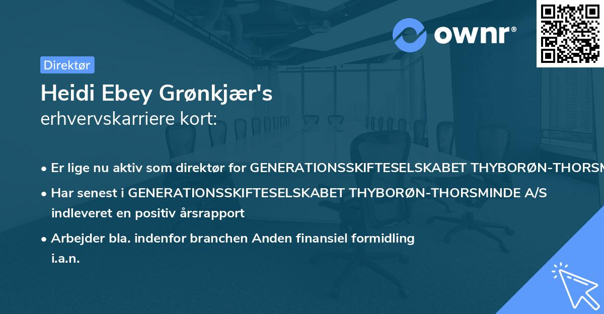 Heidi Ebey Grønkjær's erhvervskarriere kort