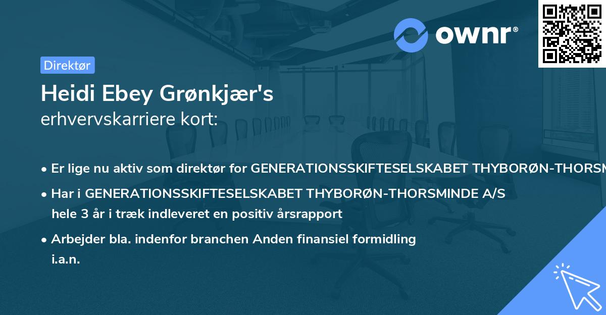 Heidi Ebey Grønkjær's erhvervskarriere kort