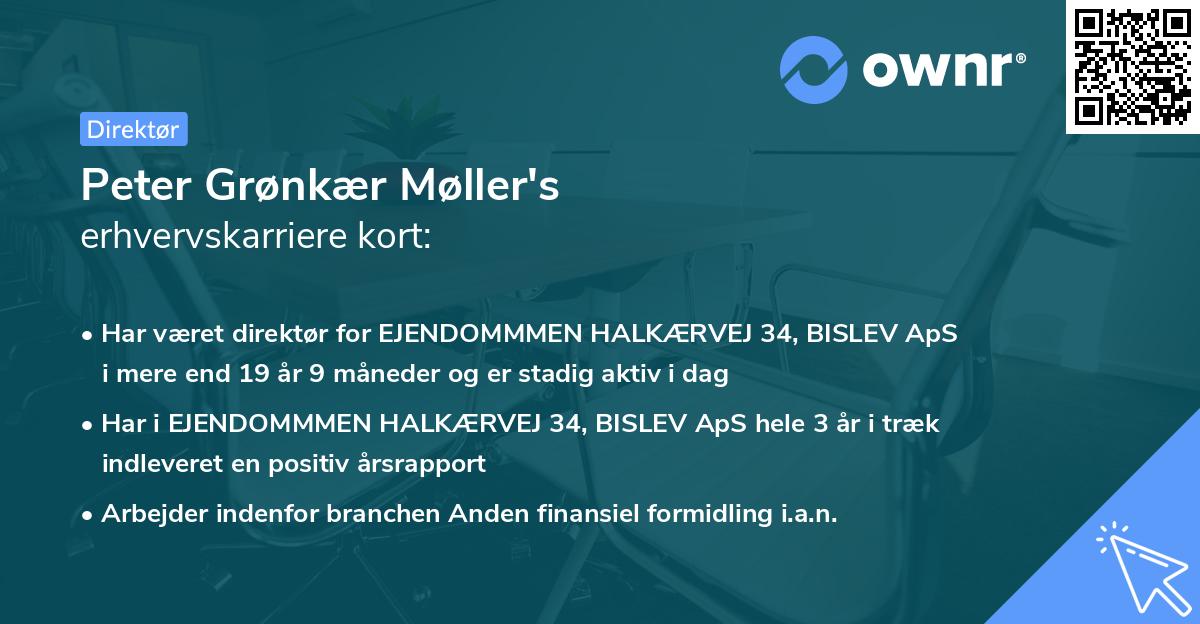 Peter Grønkær Møller's erhvervskarriere kort
