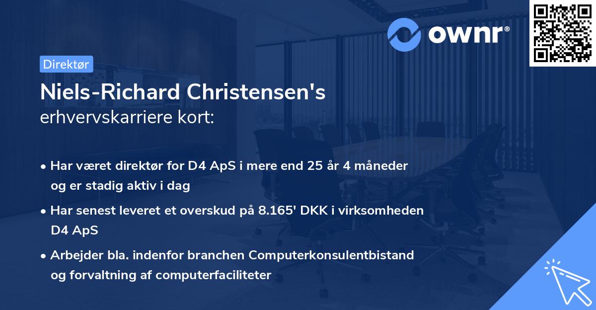 Niels-Richard Christensen's erhvervskarriere kort