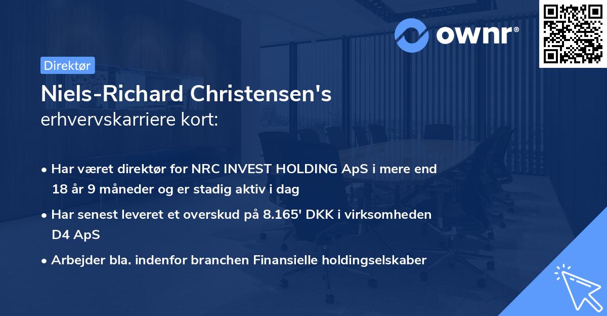 Niels-Richard Christensen's erhvervskarriere kort