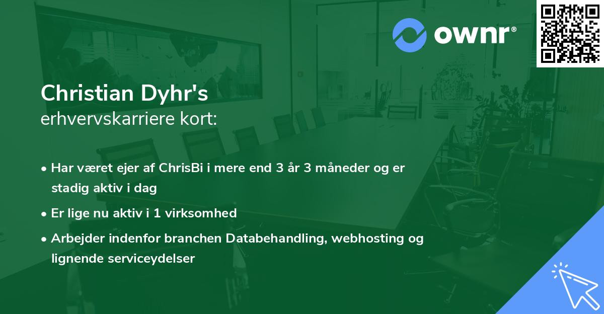 Christian Dyhr's erhvervskarriere kort