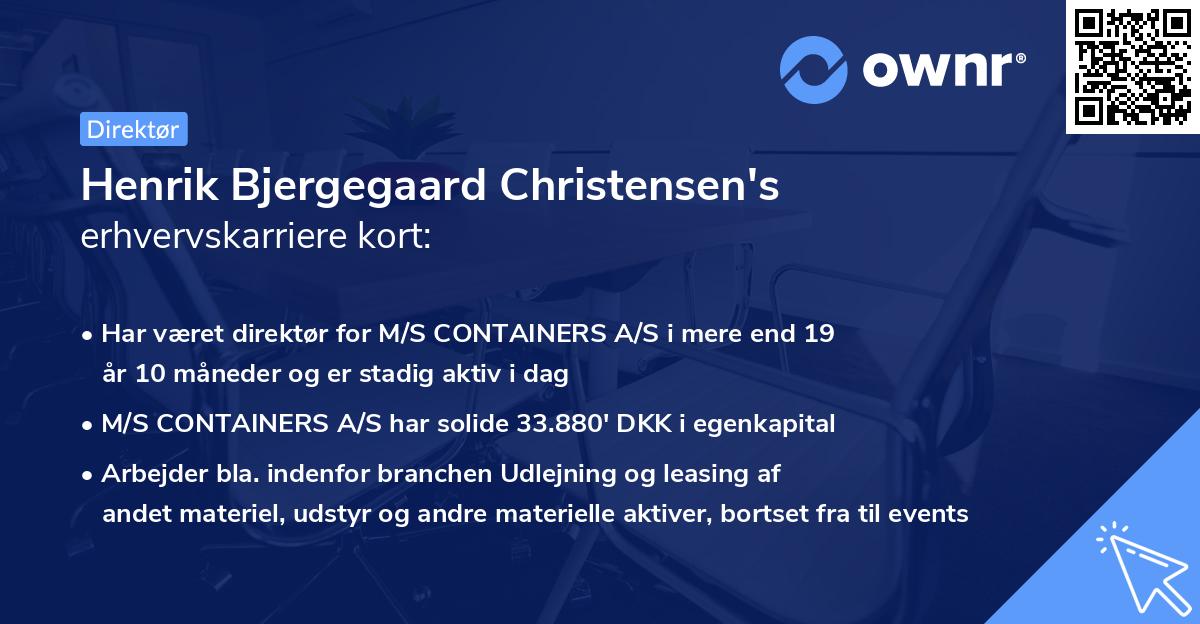 Henrik Bjergegaard Christensen's erhvervskarriere kort