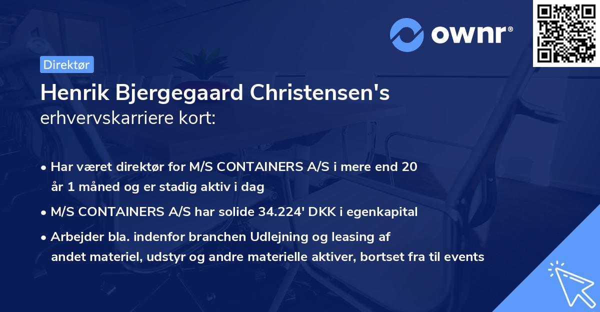 Henrik Bjergegaard Christensen's erhvervskarriere kort