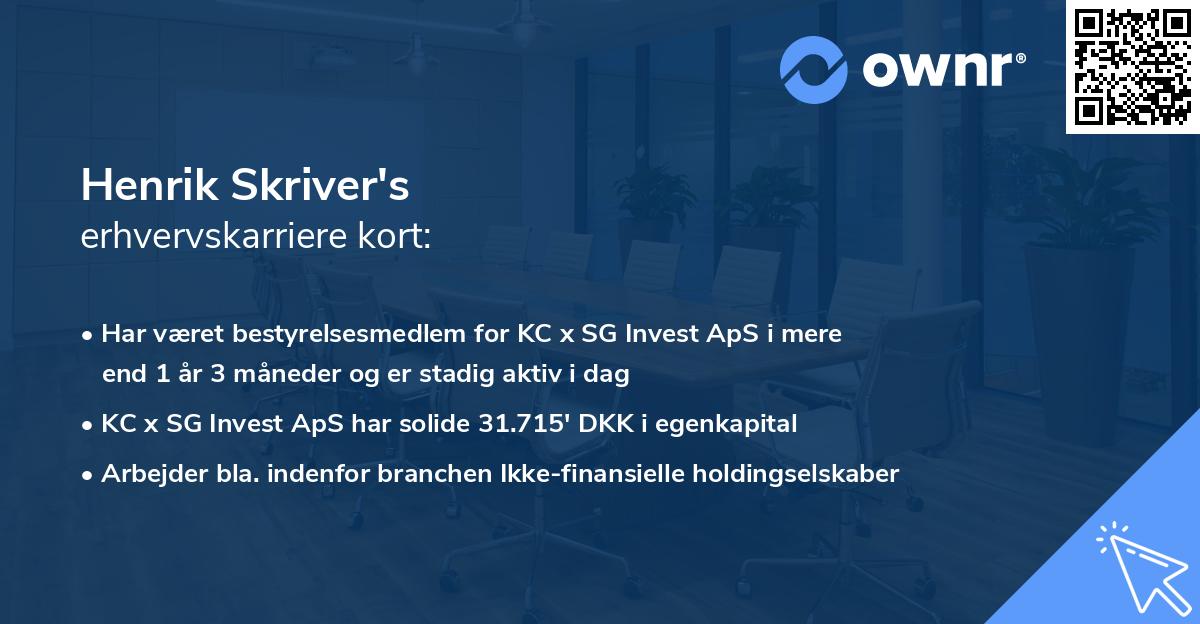 Henrik Skriver's erhvervskarriere kort