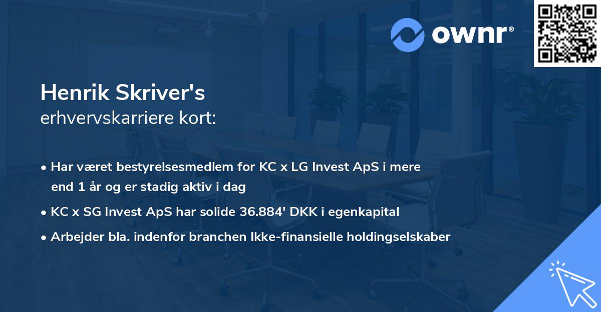 Henrik Skriver's erhvervskarriere kort