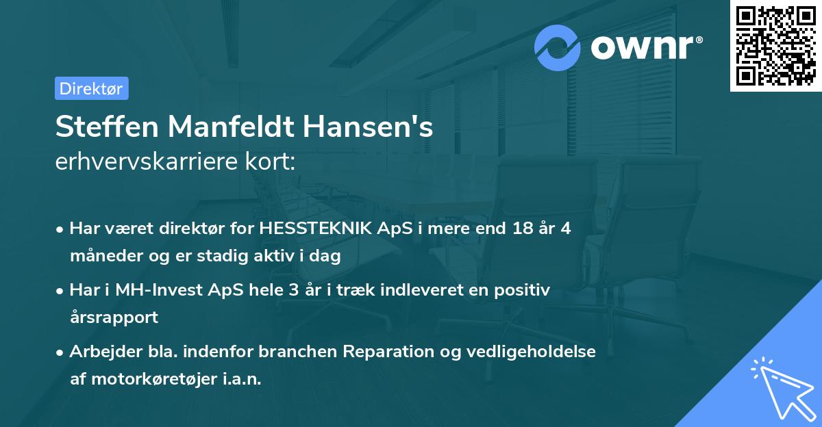 Steffen Manfeldt Hansen's erhvervskarriere kort