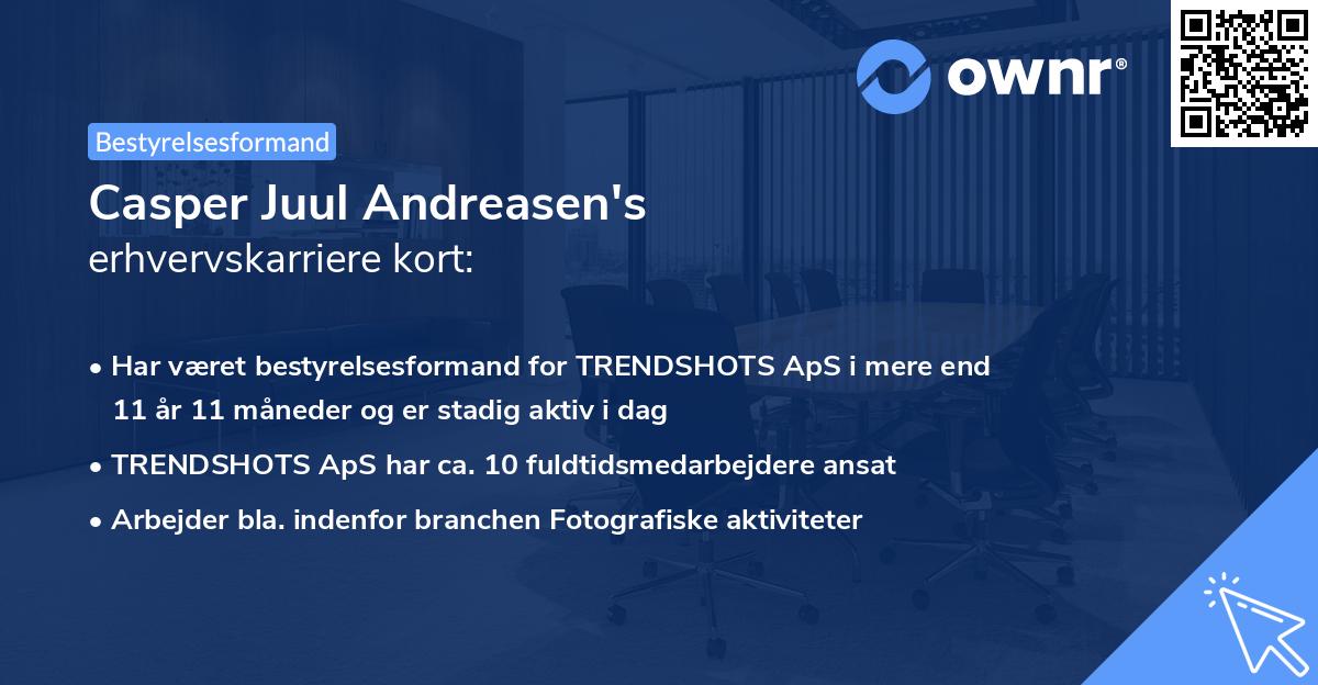 Casper Juul Andreasen's erhvervskarriere kort