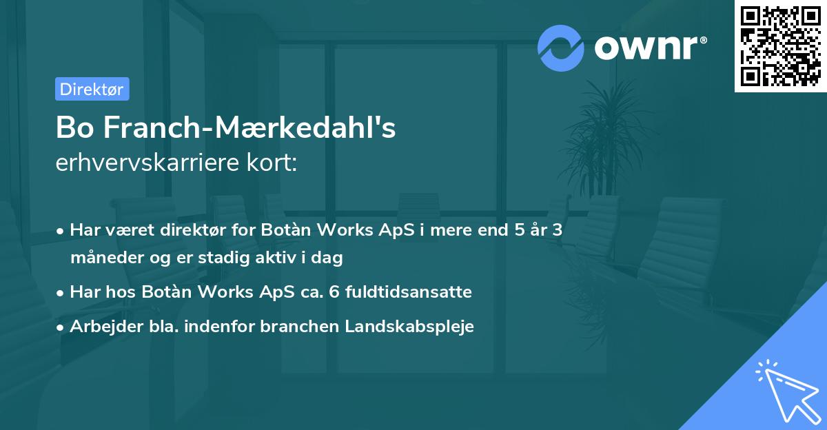 Bo Franch-Mærkedahl's erhvervskarriere kort