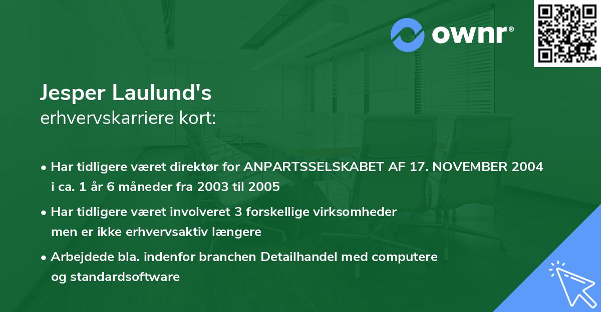 Jesper Laulund's erhvervskarriere kort