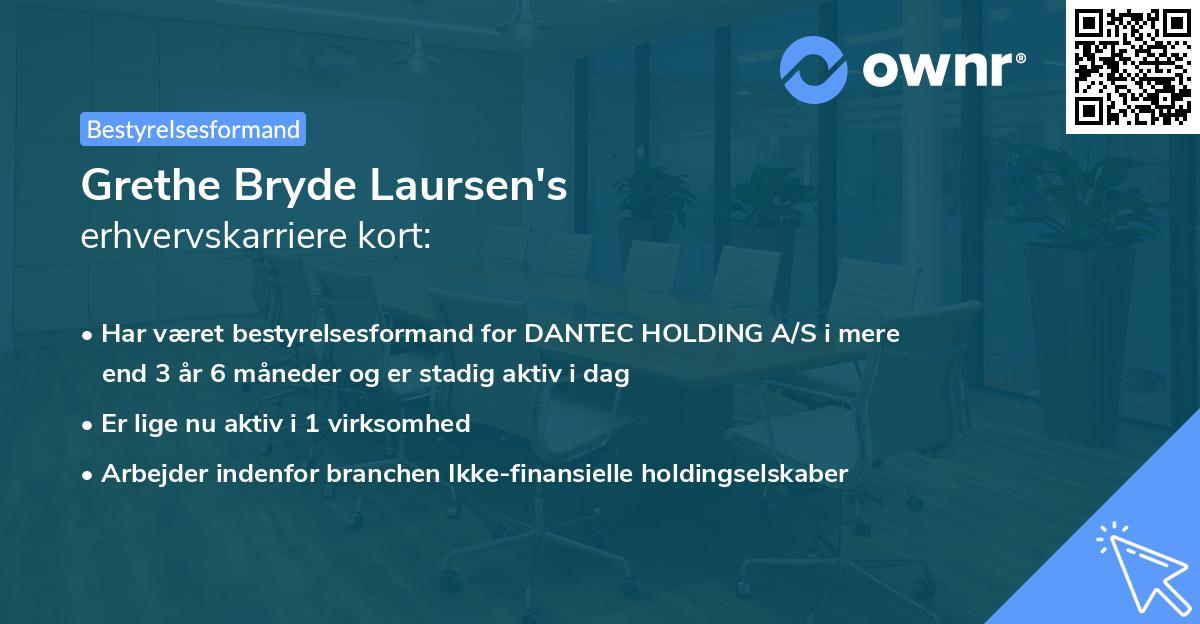 Grethe Bryde Laursen's erhvervskarriere kort