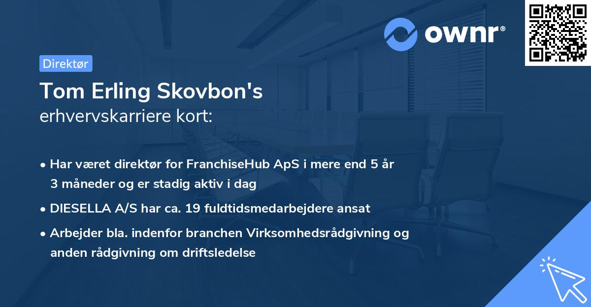 Tom Erling Skovbon's erhvervskarriere kort