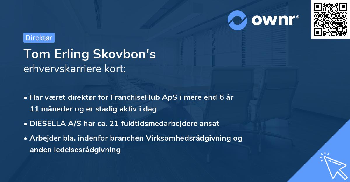 Tom Erling Skovbon's erhvervskarriere kort
