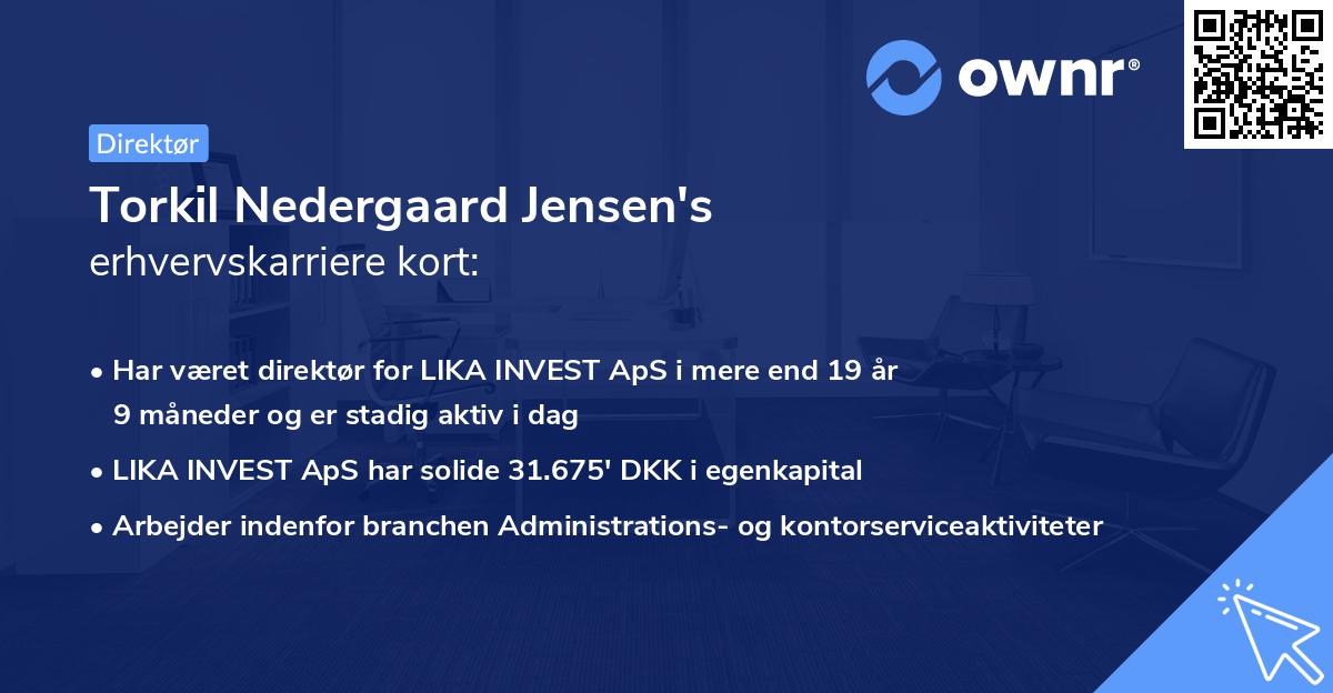Torkil Nedergaard Jensen's erhvervskarriere kort
