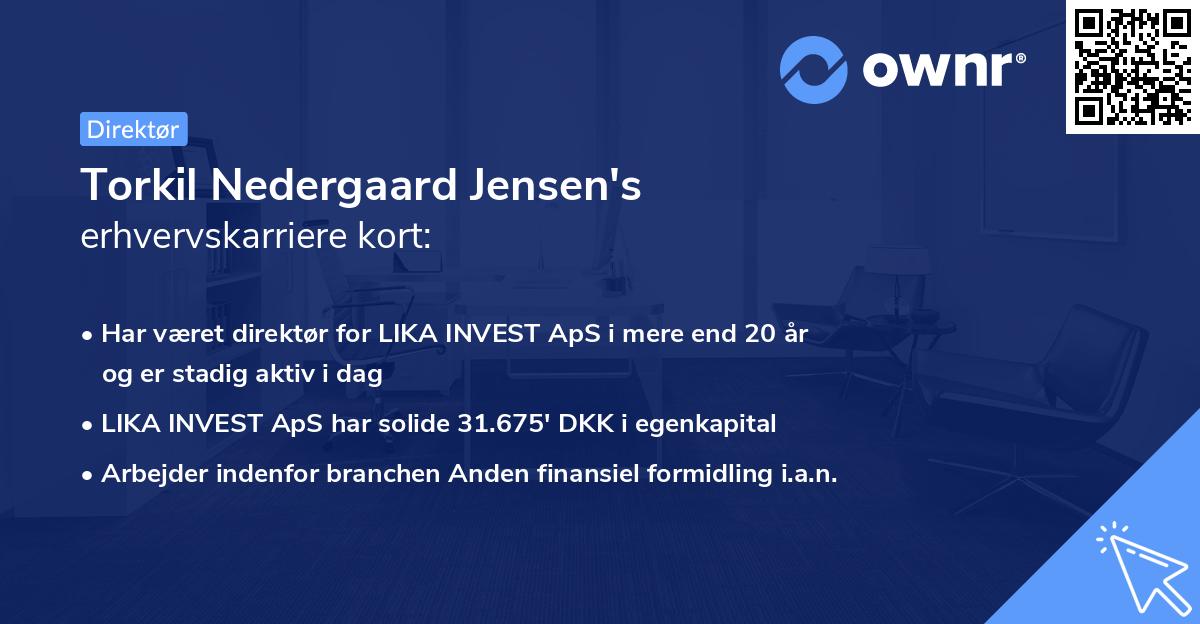 Torkil Nedergaard Jensen's erhvervskarriere kort