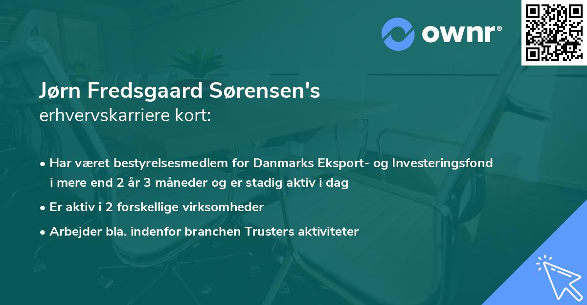 Jørn Fredsgaard Sørensen's erhvervskarriere kort