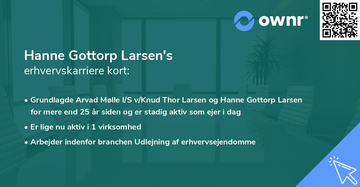 Hanne Gottorp Larsen's erhvervskarriere kort