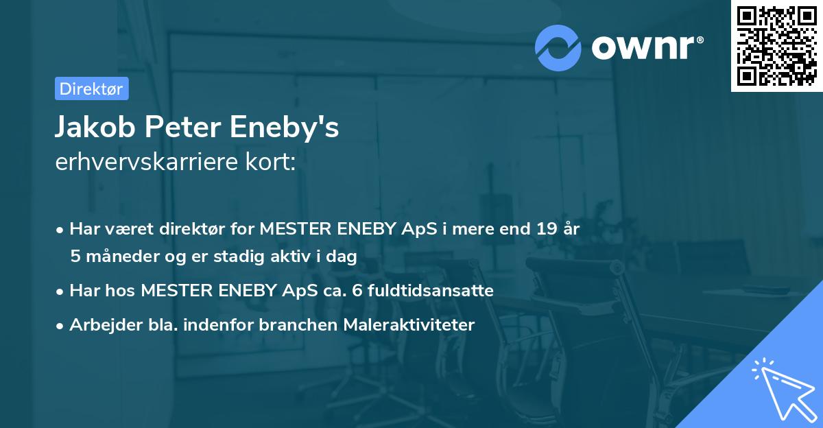 Jakob Peter Eneby's erhvervskarriere kort