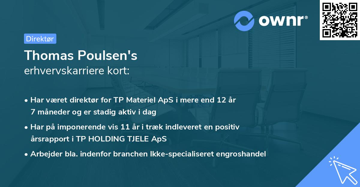 Thomas Poulsen's erhvervskarriere kort