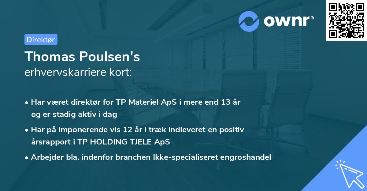 Thomas Poulsen's erhvervskarriere kort