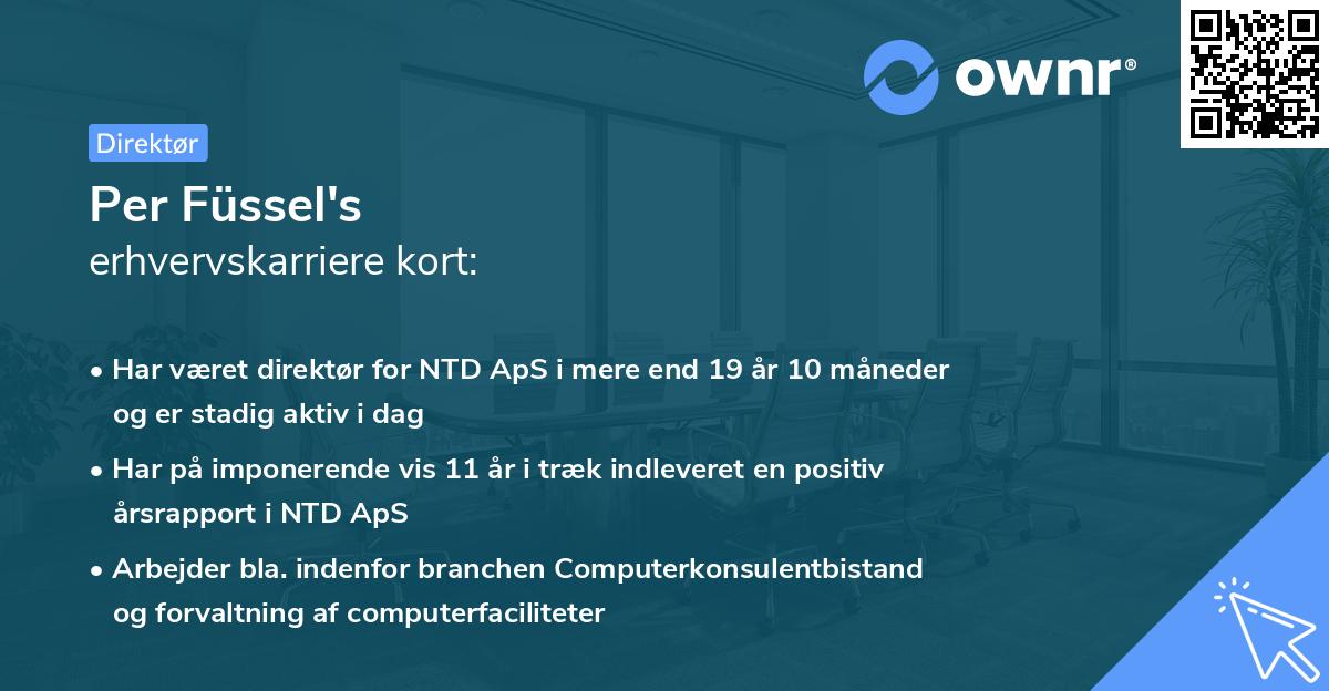 Per Füssel's erhvervskarriere kort