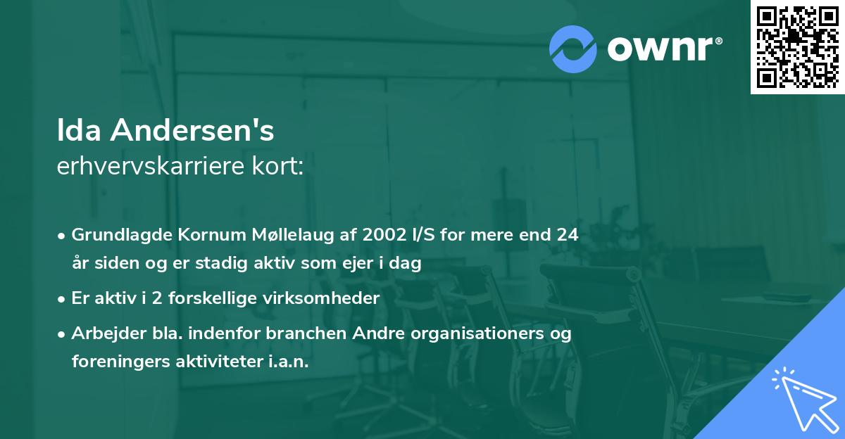 Ida Andersen's erhvervskarriere kort