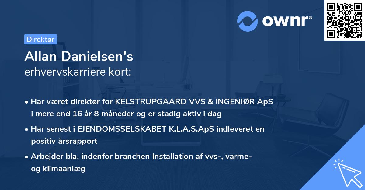 Allan Danielsen's erhvervskarriere kort